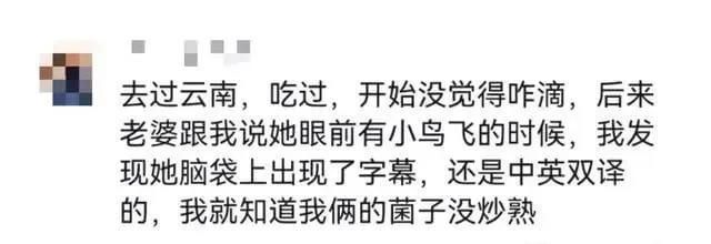 去过云南，吃过，开始没觉得咋滴，后来老婆跟我说她眼前有小鸟飞