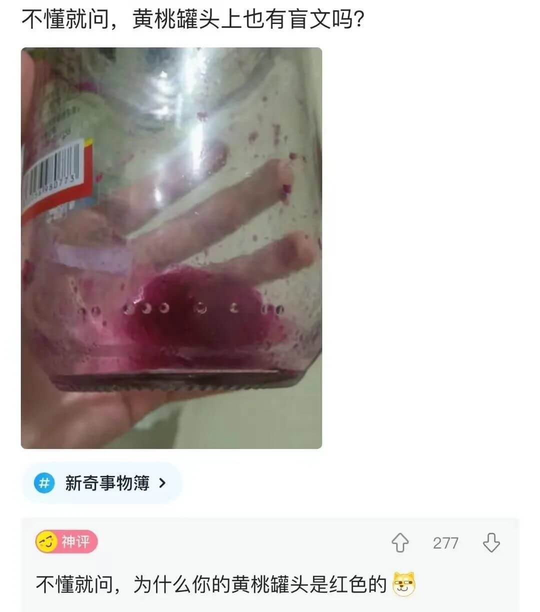 不懂就问，黄桃罐头上也有盲文吗？新奇事物薄神评277不懂就问