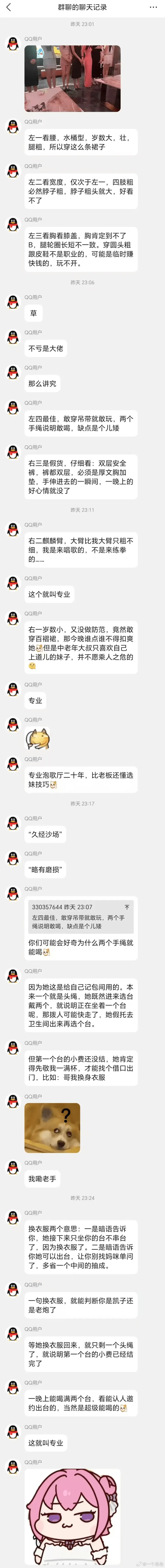 群聊的聊天记录昨天23:01QQ用户：左一看腰，水桶型，岁数