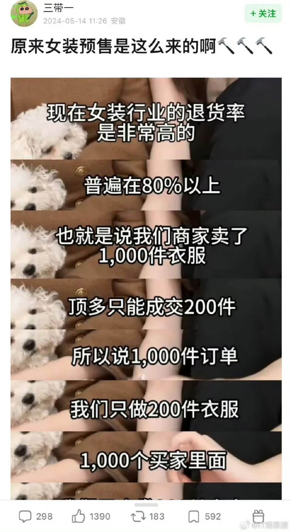 原来女装预售是这么来的啊|现在女装行业的退货率是非常高的||