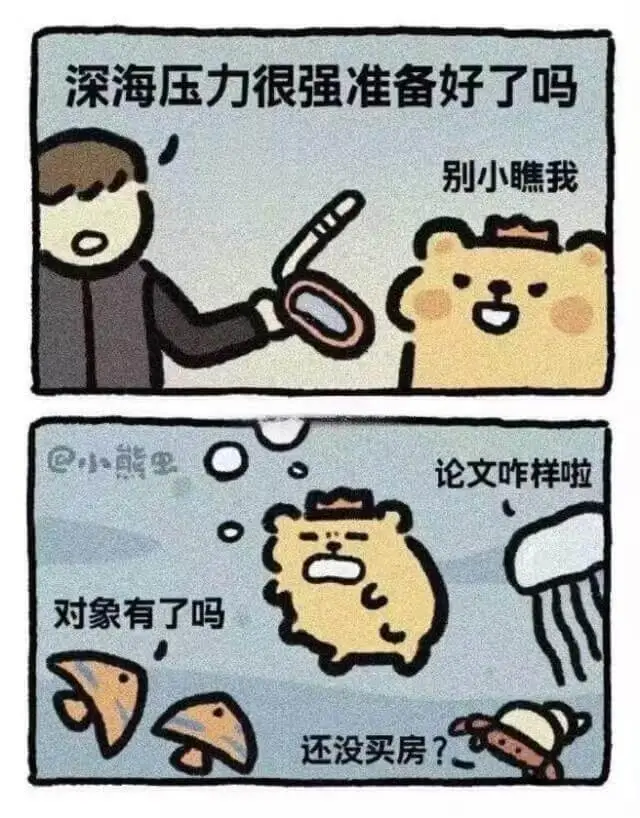 深海压力很强准备好了吗别小瞧我e小能论文咋样啦对象有了吗还没