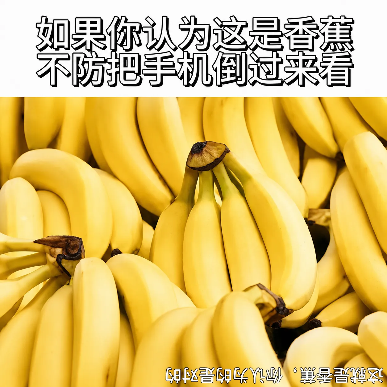 如果你认为这是香蕉，不妨把手机倒过来看