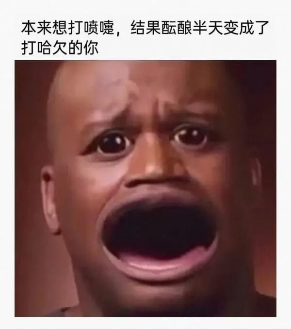 本来想打喷嚏，结果酝酿半天变成了打哈欠的你