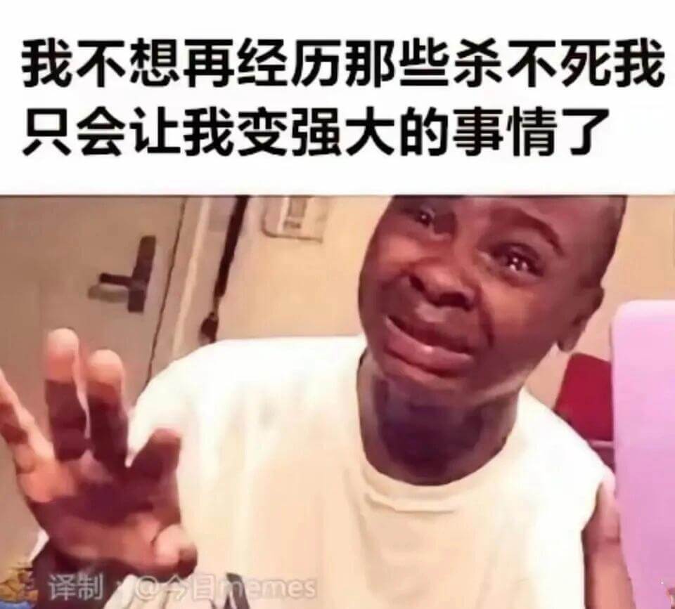 我不想再经历那些杀不死我，只会让我变强大的事情了。译制：@日