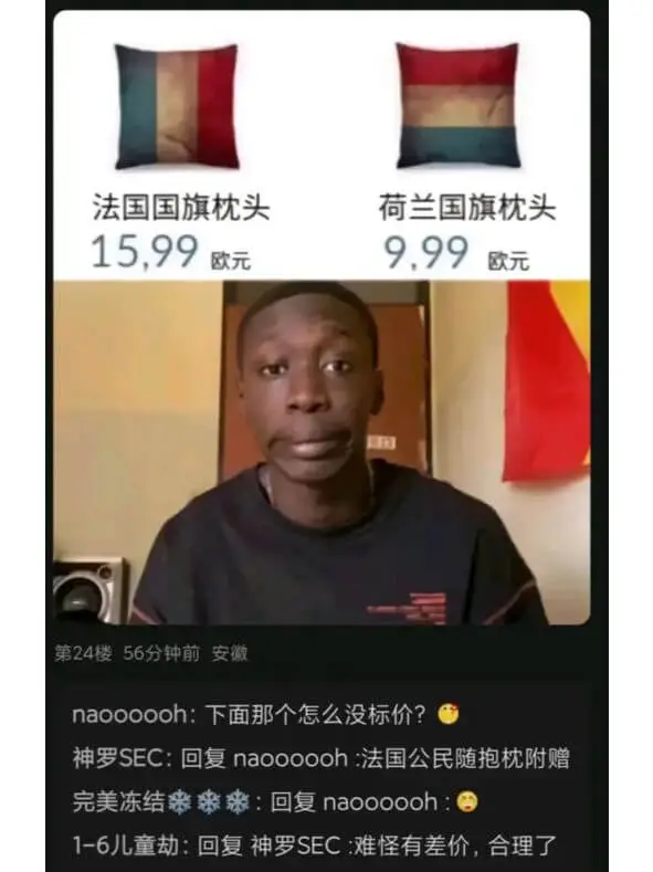 法国国旗枕头15,99欧元荷兰国旗枕头9.99欧元第24楼5
