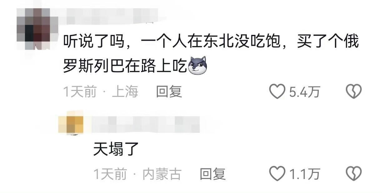 听说了吗,一个人在东北没吃饱,买了个俄罗斯列巴在路上吃1天前