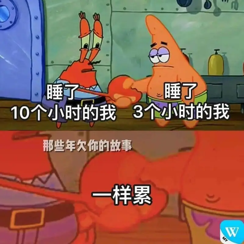 睡了睡了10个小时的我3个小时的我那些年欠你的故事一样累W