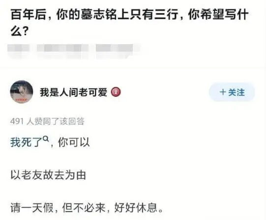 百年后,你的墓志铭上只有三行,你希望写什么?我是人间老可爱+