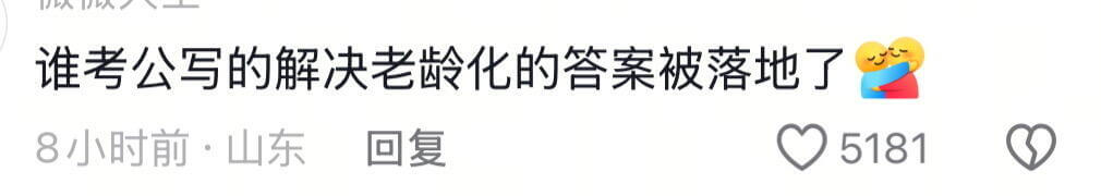 谁考公写的解决老龄化的答案被落地了8小时前山东回复5181