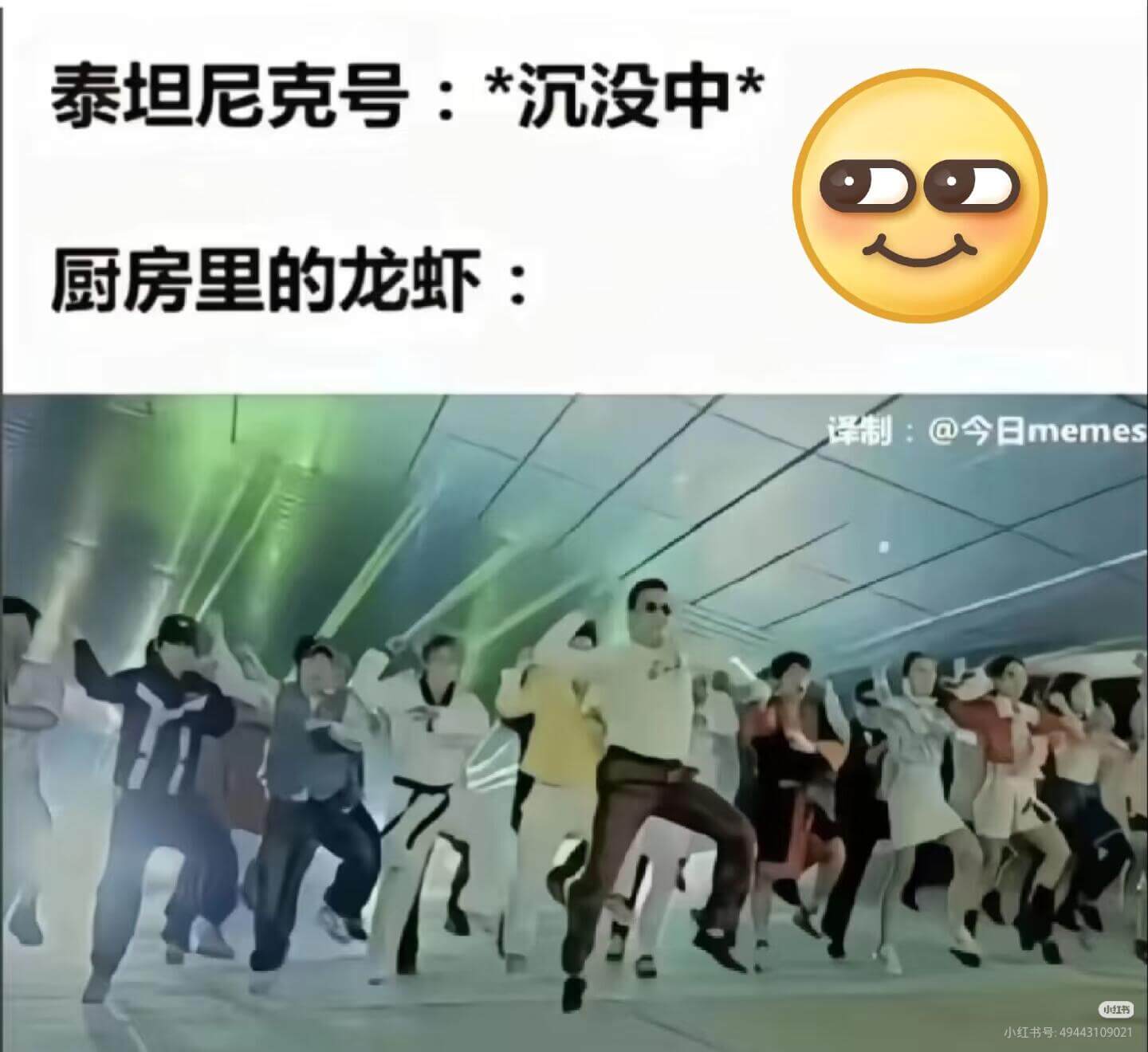 泰坦尼克号：*沉没中*厨房里的龙虾：译制：@今日memes小