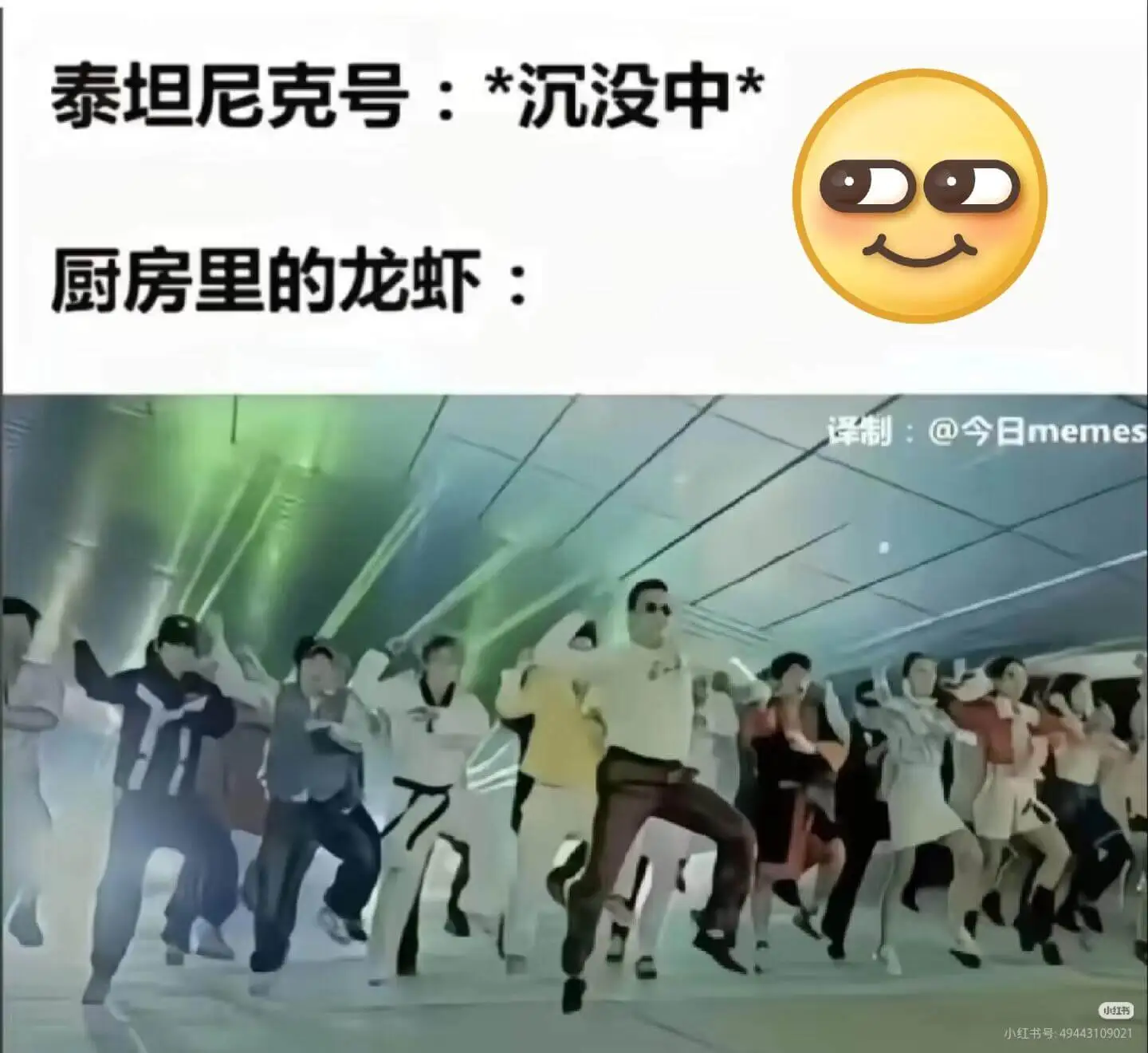 泰坦尼克号：*沉没中*厨房里的龙虾：译制：@今日memes小