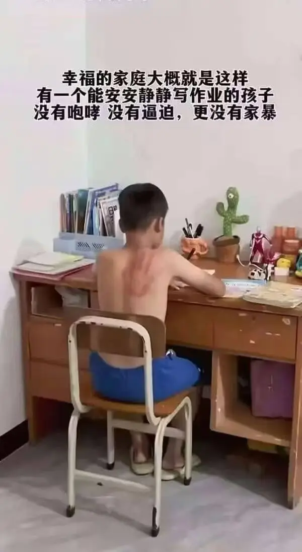 幸福的家庭大概就是这样有一个能安安静静写作业的孩子没有咆哮，