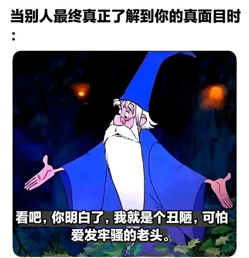 当别人最终真正了解到你的真面目时，看吧，你明白了，我就是个丑