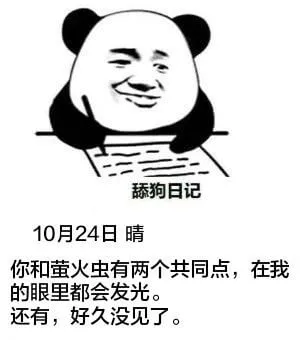 舔狗日记10月24日晴你和萤火虫有两个共同点，在我眼里都会发