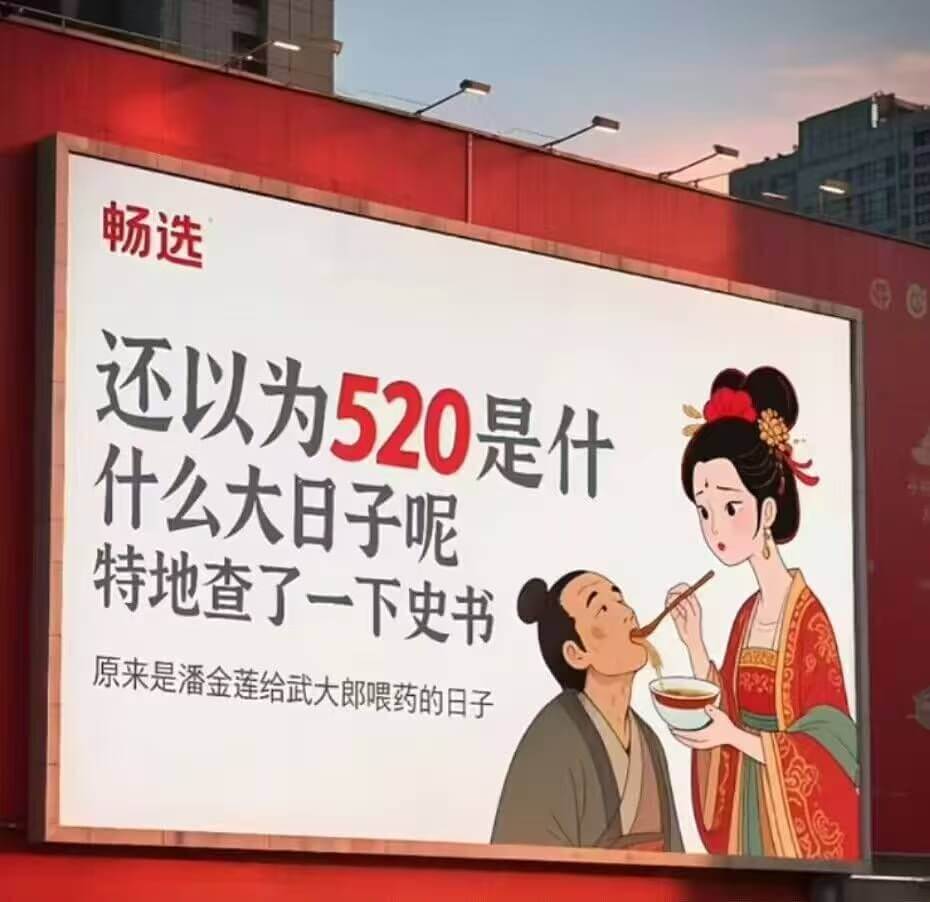 畅选还以为520是什么大日子呢，特地查了一下史书，原来是潘金