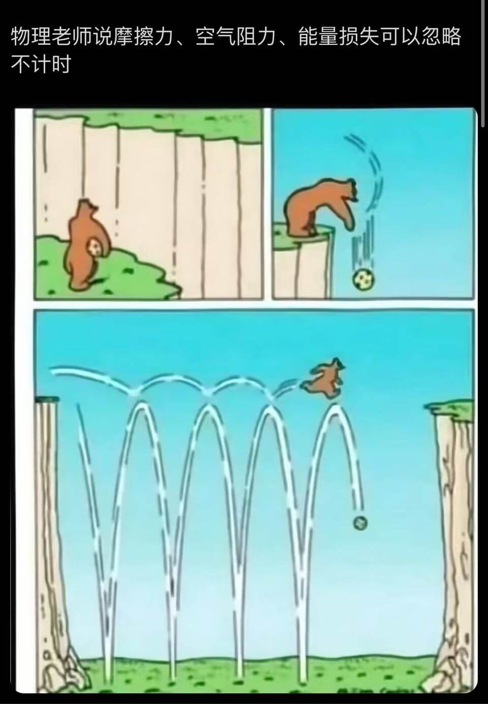 物理老师说摩擦力、空气阻力、能量损失可以忽略不计时