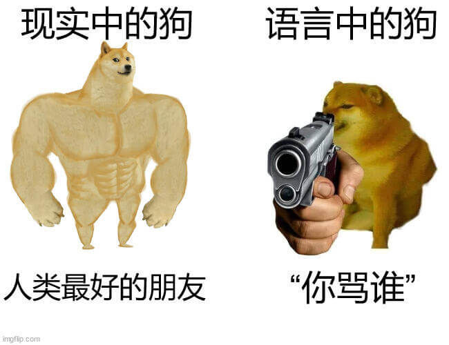 现实中的狗语言中的狗人类最好的朋友“你骂谁？”ingfip.