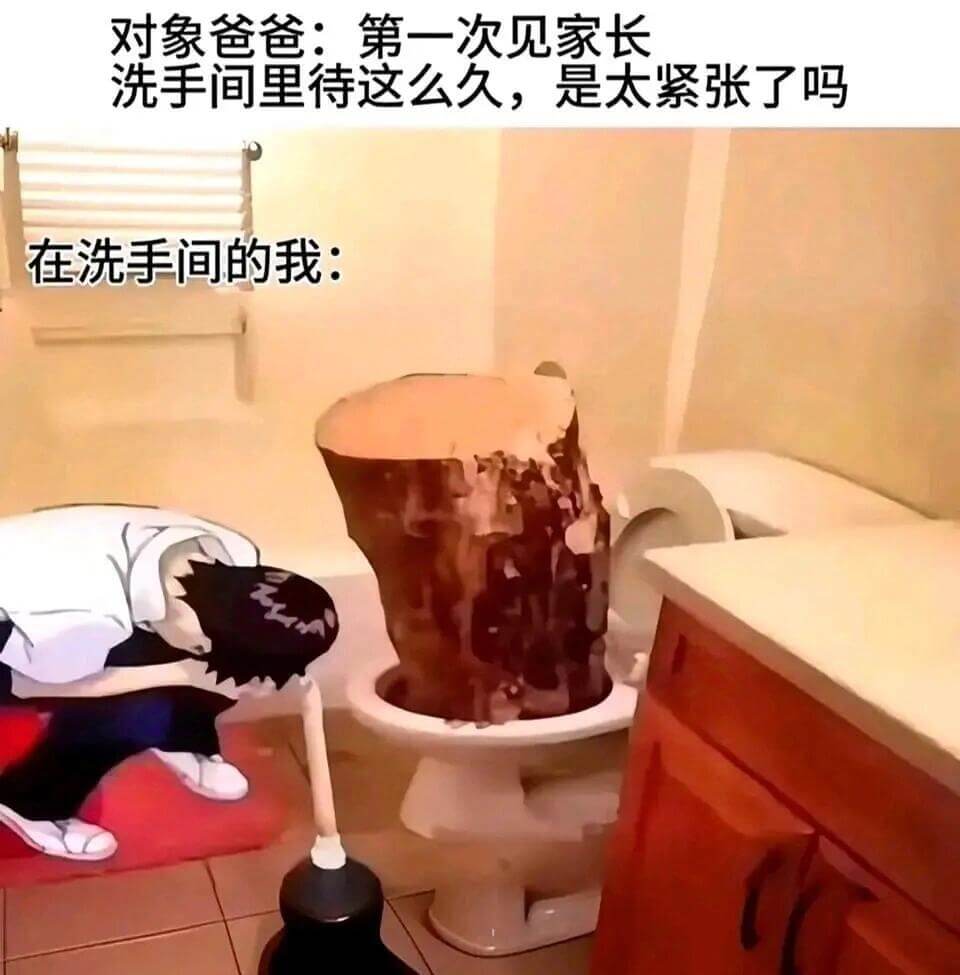 对象爸爸：第一次见家长洗手间里待这么久，是太紧张了吗？在洗手