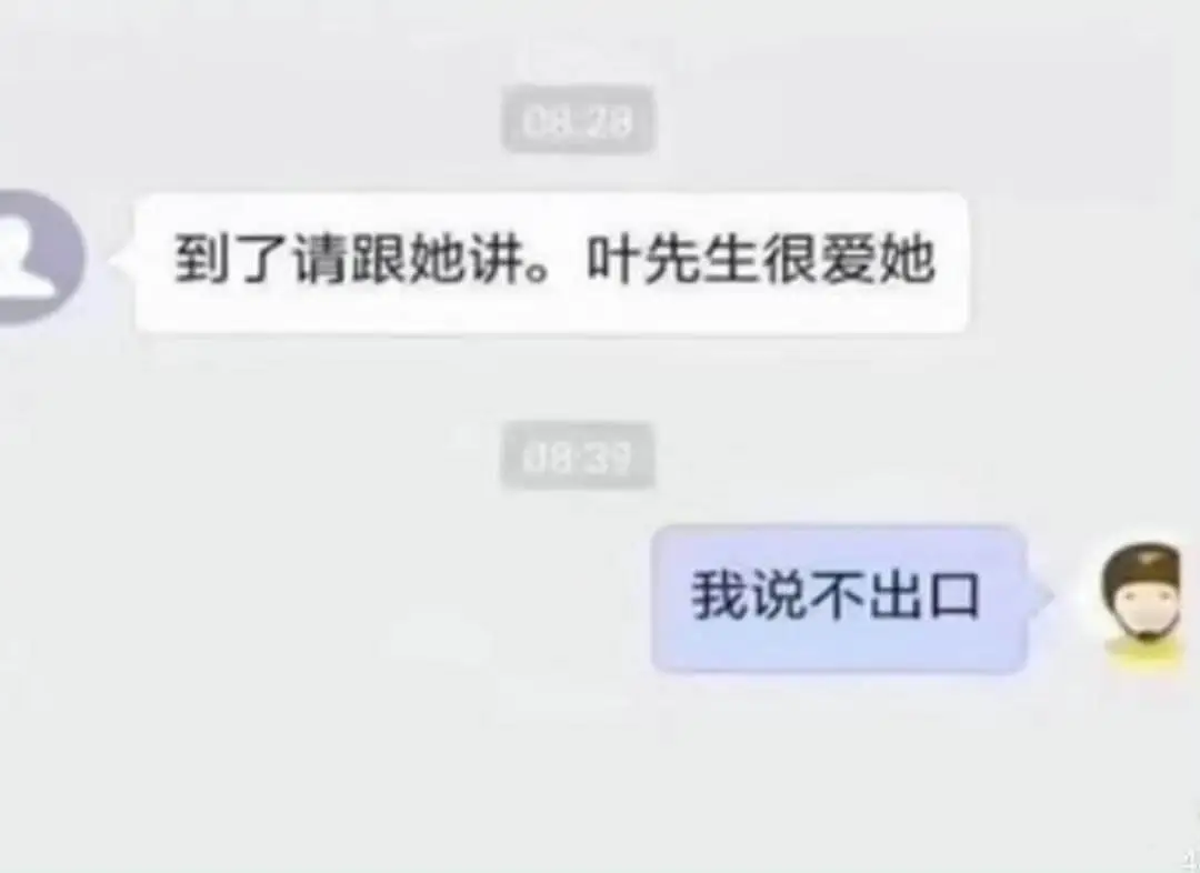 到了请跟她讲。叶先生很爱她。我说不出口。