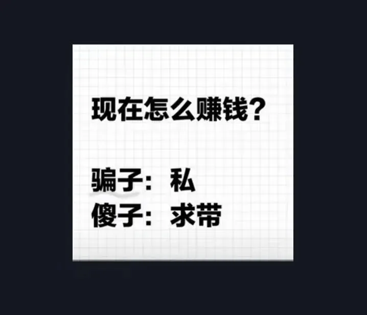 现在怎么赚钱？骗子：私傻子：求带