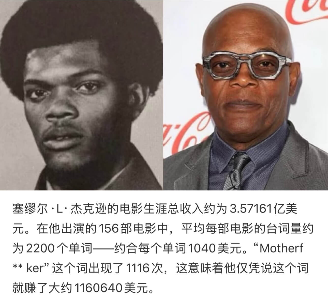 塞缪尔·L·杰克逊的电影生涯总收入约为3.57161亿美元。