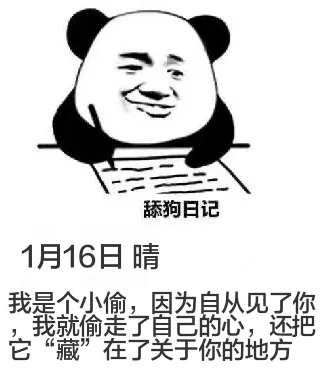 舔狗日记1月16日晴我是个小偷，因为自从见了你我就偷走了自己