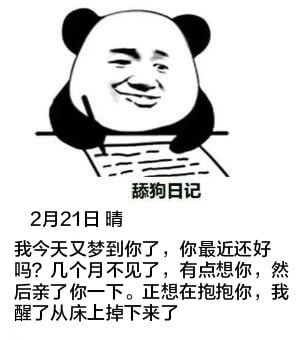 舔狗日记2月21日晴我今天又梦到你了，你最近还好吗？几个月不
