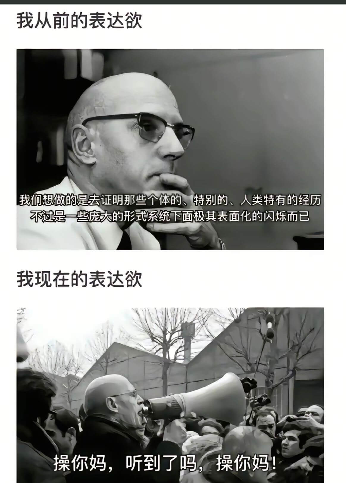 我从前的表达欲，我们想做的是去证明那些个体的、特别的、人类特