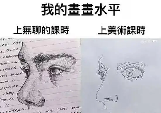 我的畫畫水平上無聊的課時上美術課時