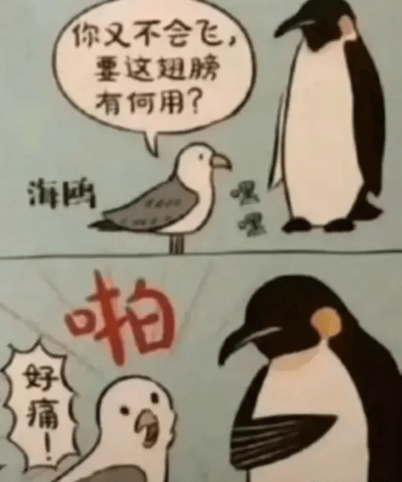 你又不会飞要这膀子有何用？海国啪好痛