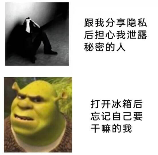 跟我分享隐私后担心我泄露秘密的人打开冰箱后忘记自己要干嘛的我