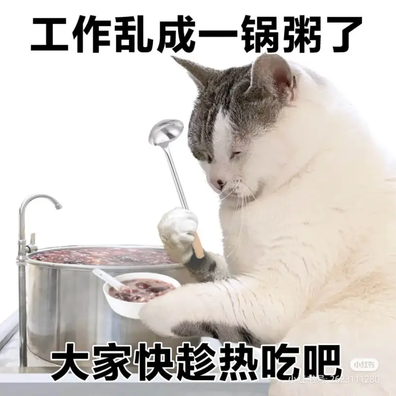 工作乱成一锅粥了大家快趁热吃吧