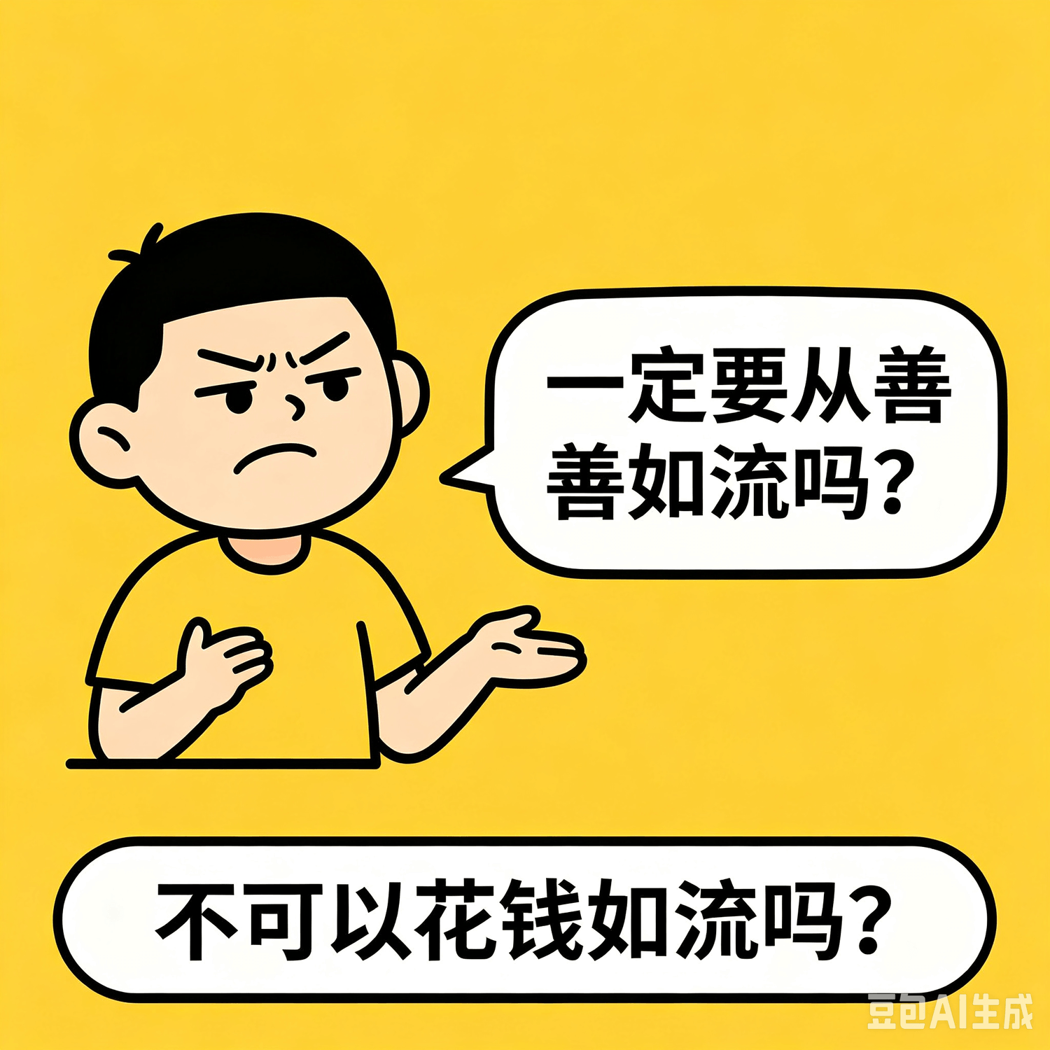 一定要从善如流吗？不可以花钱如流吗？豆包AI生成