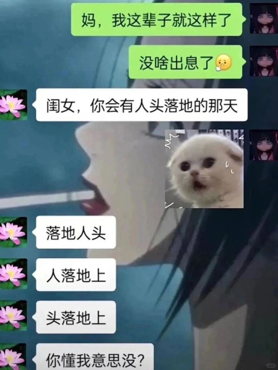 妈，我这辈子就这样了没啥出息了闺女，你会有人头落地的那天落地