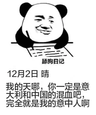 舔狗日记12月2日晴我的天哪，你一定是意大利和中国的混血吧，