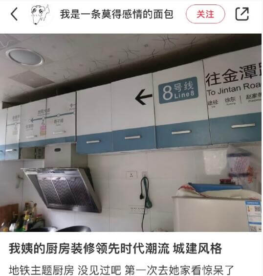 我是一条莫得感情的面包我姨的厨房装修领先时代潮流，城建风格地