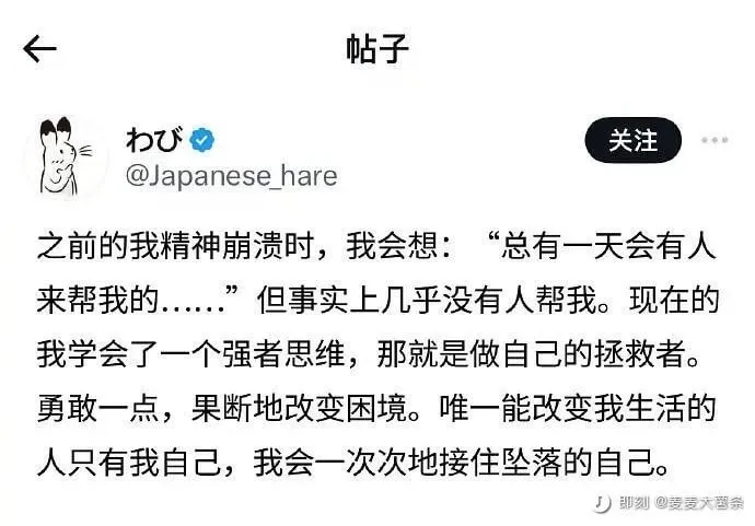 帖子关注@Japanese_hare之前的我精神崩溃时，我会