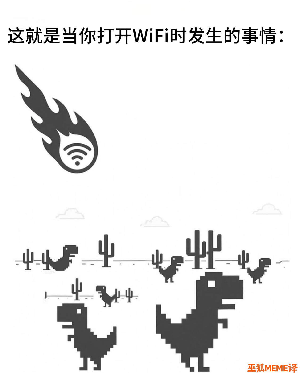 这就是当你打开WiFi时发生的事情：中心巫狐MEME译