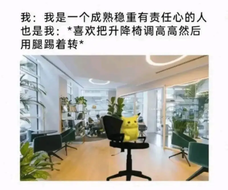 我:我是一个成熟稳重有责任心的人也是我:*喜欢把升降椅调高高