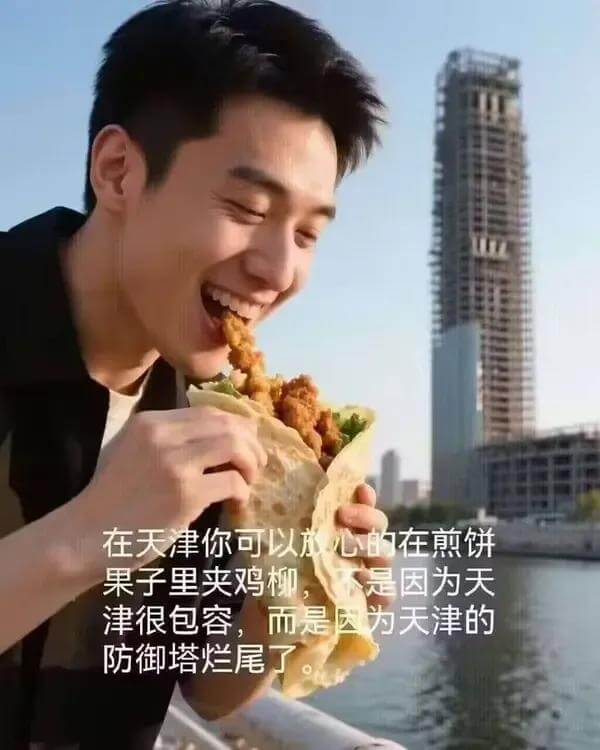 在天津你可以放心的在煎饼果子里夹鸡柳，不是因为天津很包容，而
