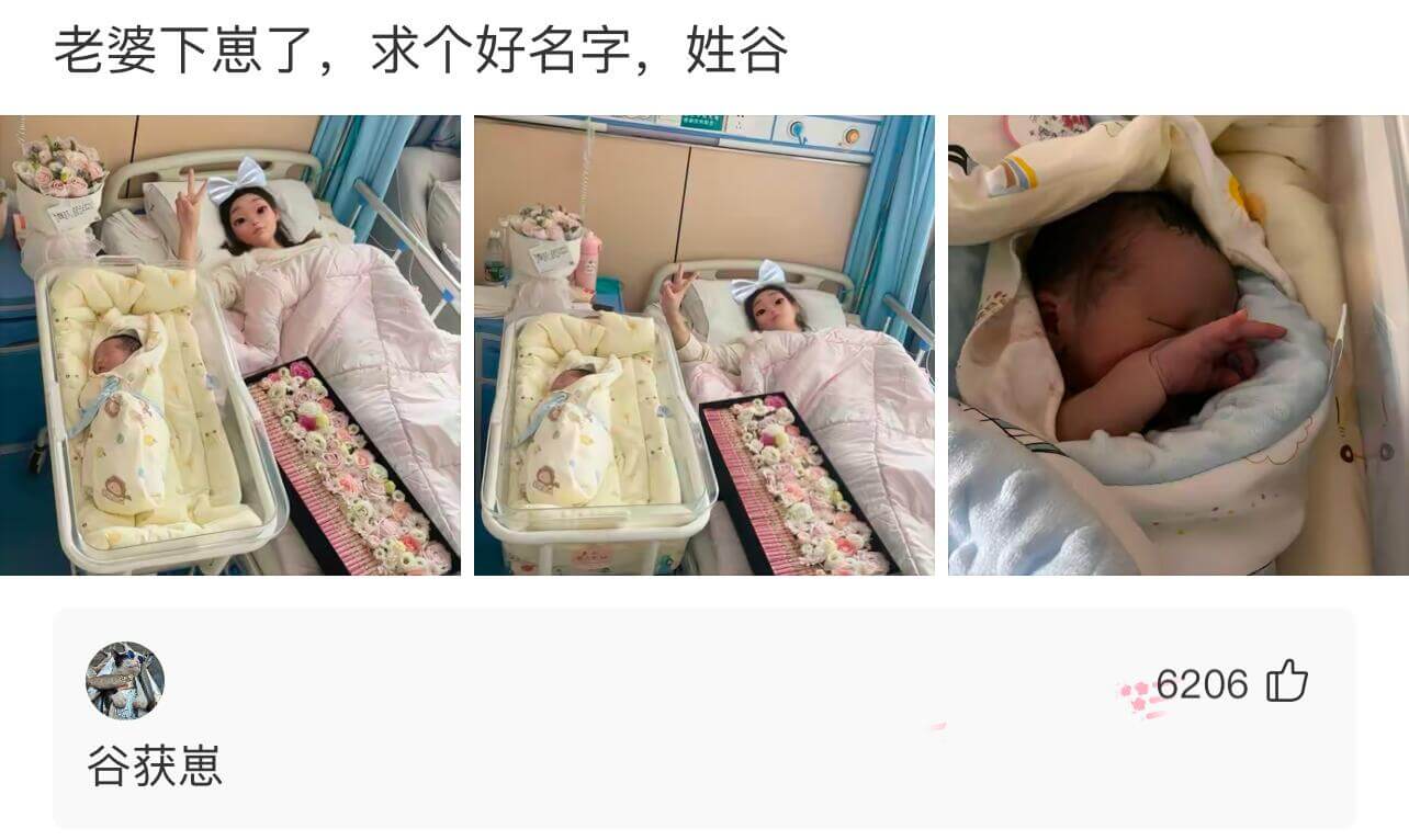 老婆下崽了，求个好名字，姓谷。谷获仔6206