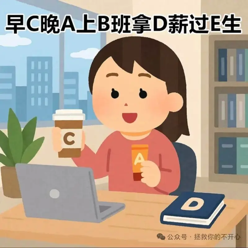 早C晚A，上B班拿D薪过E生公众号·拯救你的不开心