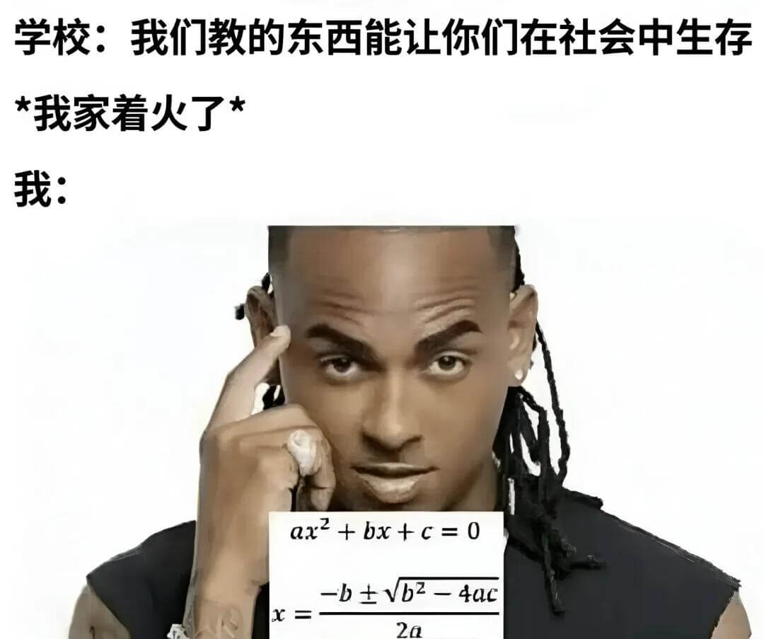 学校：我们教的东西能让你们在社会中生存我家着火了*我：aa?