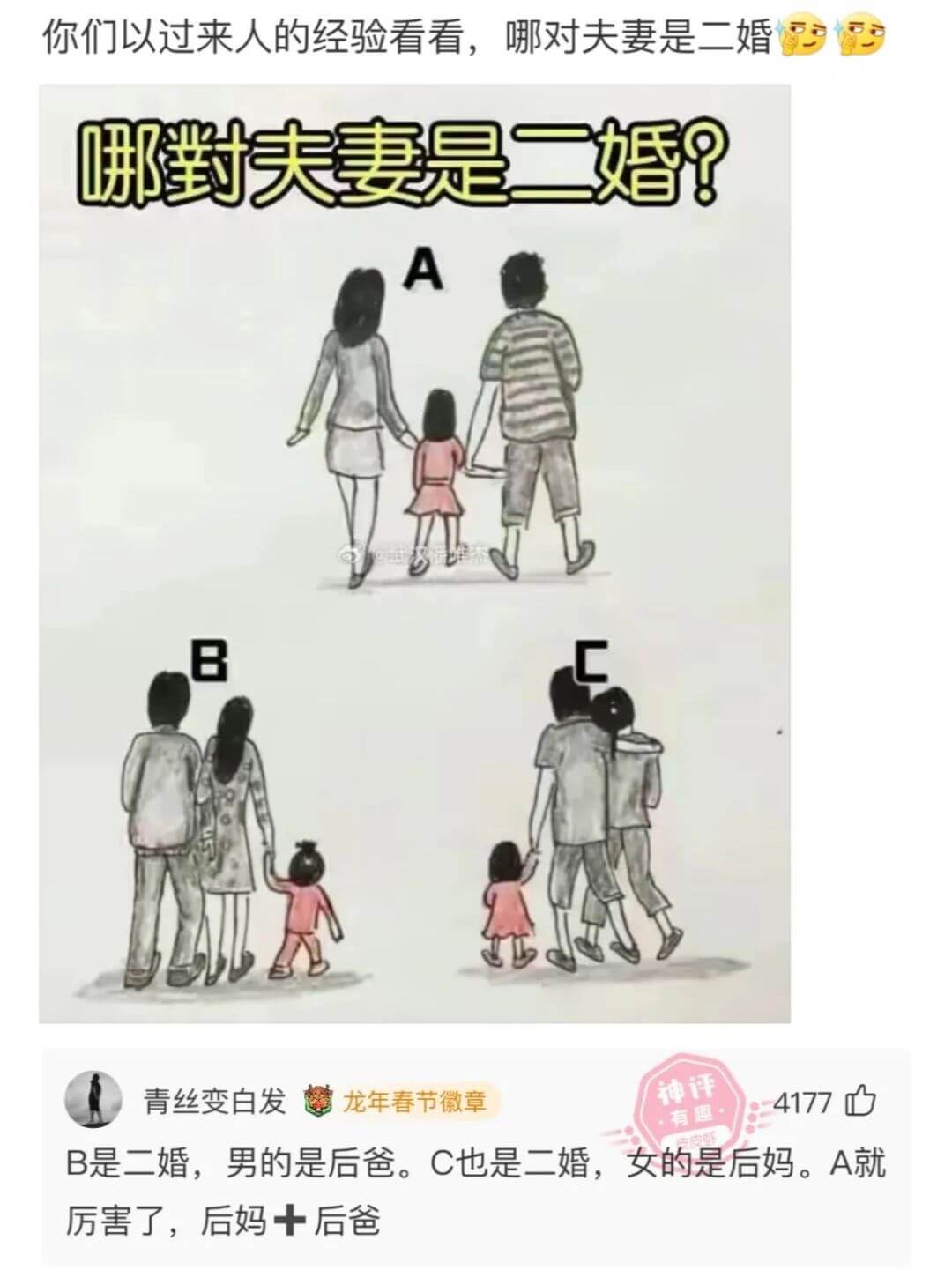 你们以过来人的经验看看，哪对夫妻是二婚哪對夫妻是二婚?AB青