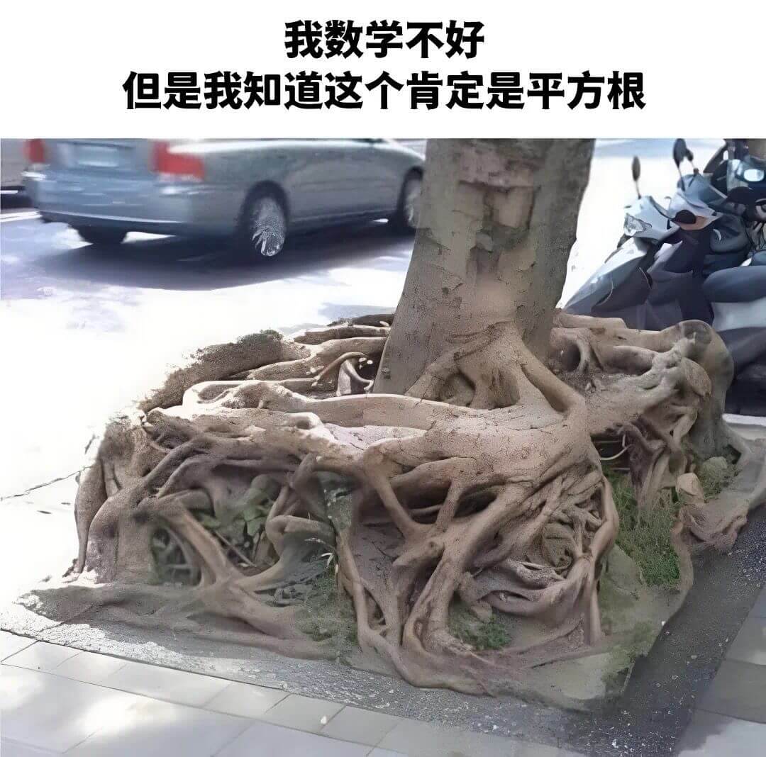 我数学不好，但是我知道这个肯定是平方根。