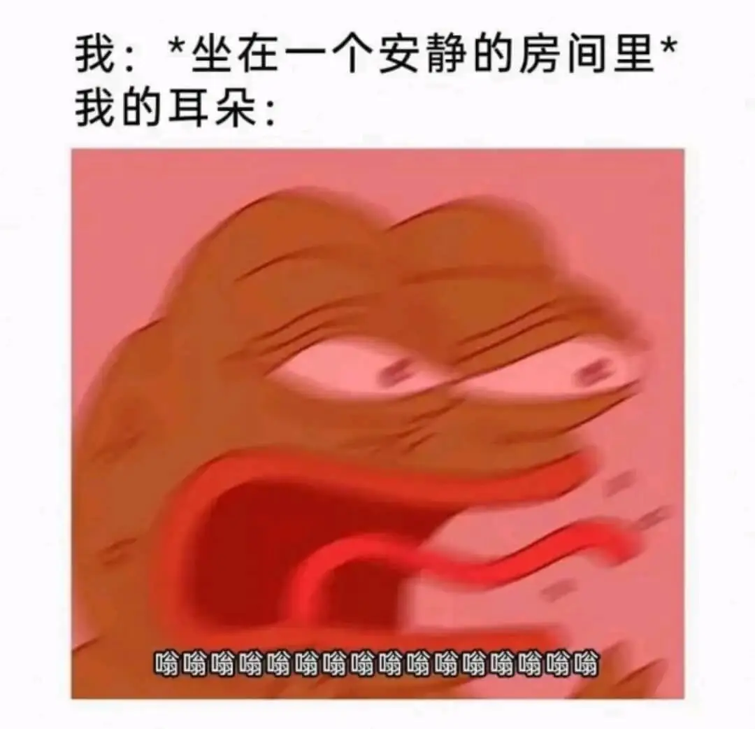 我:*坐在一个安静的房间里*我的耳朵:嗡嗡嗡嗡嗡嗡嗡嗡嗡嗡嗡