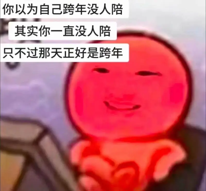 你以为自己跨年没人陪其实你一直没人陪，只不过那天正好是跨年。
