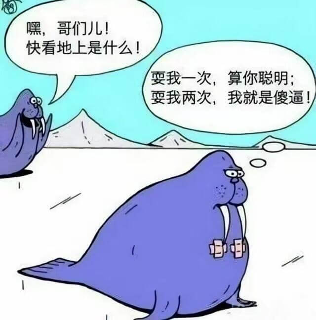 嘿，哥们儿！快看地上是什么！耍我一次，算你聪明；要我两次，手