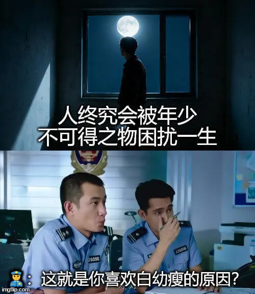 人终究会被年少不可得之物困扰一生。这就是你喜欢白幼瘦的原因？