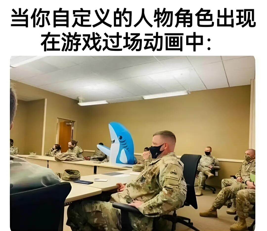 当你自定义的人物角色出现在游戏过场动画中：